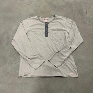 True Religion Grey Long Sleeve Henley Shirt